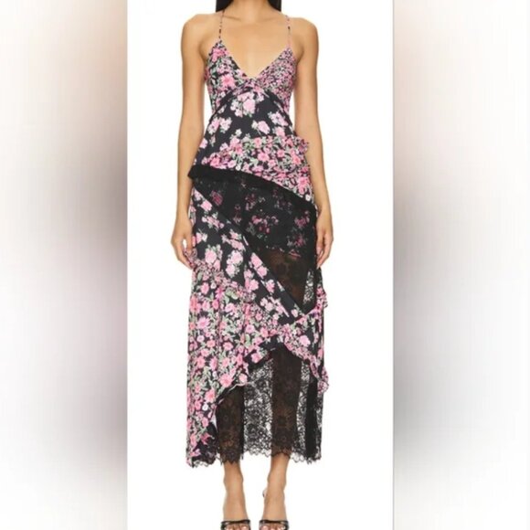 For Love and Lemons Rosalyn Lace Long Dress size L - Picture 1 of 8
